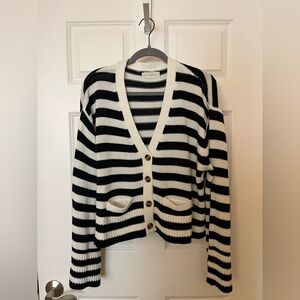 Striped oversized cropped sweater